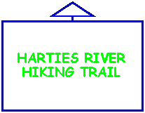 Left Arrow Callout: HARTIES RIVER HIKING TRAIL